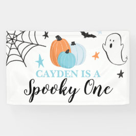 Spooky One Halloween blue pomkins 1st Birthday Spandoek