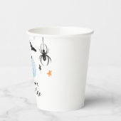 Spooky One Halloween Blue Pumpkins 1st Birthday Papieren Bekers (Links)