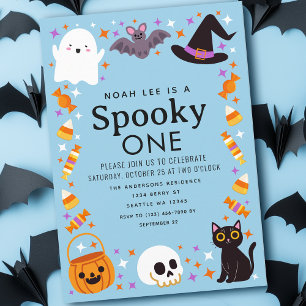 Spooky One Halloween Boys 1st Birthday Kaart