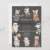 Spooky One Halloween Dieren Kostuums 1e Verjaardag Kaart (Voorkant)