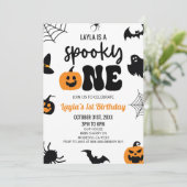 Spooky One Halloween Eerste 1e Verjaardagsfeest Kaart (Staand voorkant)