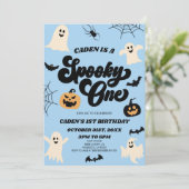 Spooky One Halloween Eerste 1e Verjaardagsfeest Kaart (Staand voorkant)