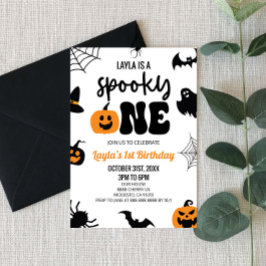 Spooky One Halloween Eerste 1e Verjaardagsfeest Kaart