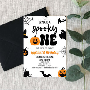 Spooky One Halloween Eerste 1e Verjaardagsfeest Kaart