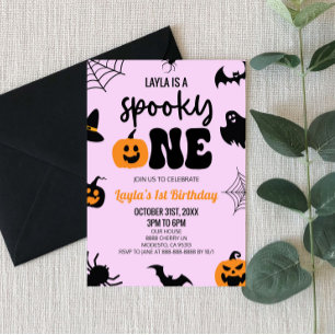 Spooky One Halloween Eerste 1e Verjaardagsfeest Kaart
