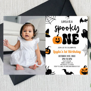 Spooky One Halloween Eerste 1e Verjaardagsfeest Kaart