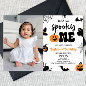 Spooky One Halloween Eerste 1e Verjaardagsfeest Kaart