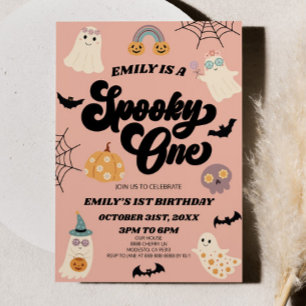 Spooky One Halloween Eerste 1e Verjaardagsfeest Kaart