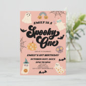 Spooky One Halloween Eerste 1e Verjaardagsfeest Kaart (Staand voorkant)