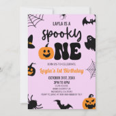 Spooky One Halloween Eerste 1e Verjaardagsfeest Kaart (Voorkant)