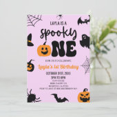 Spooky One Halloween Eerste 1e Verjaardagsfeest Kaart (Staand voorkant)