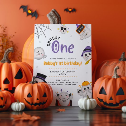 Spooky One Halloween Eerste Verjaardag Kaart