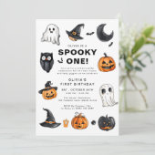 Spooky One Halloween Eerste Verjaardag Kaart (Staand voorkant)