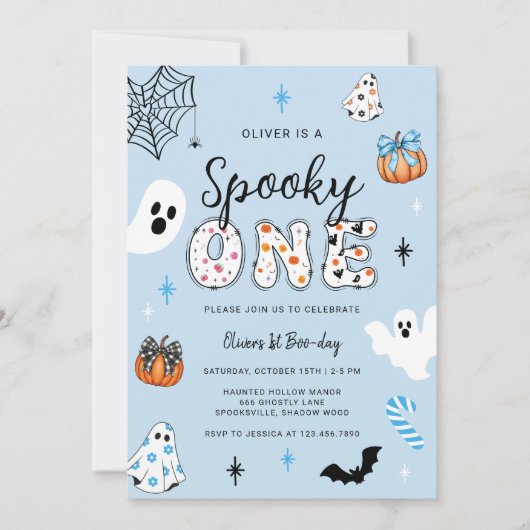 Spooky One Halloween Eerste Verjaardag uitnodiging (Voorkant)