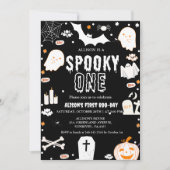 Spooky One Halloween eerste verjaardagsfeestje Kaart (Voorkant)