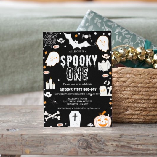 Spooky One Halloween eerste verjaardagsfeestje Kaart