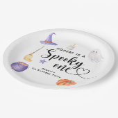 Spooky One Halloween Eerste verjaardagsfeestje Papieren Bordje (Gekanteld)