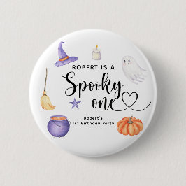 Spooky One Halloween Eerste verjaardagsfeestje Ronde Button 5,7 Cm