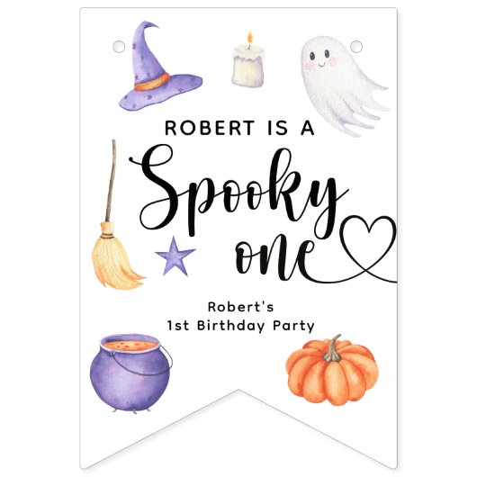 Spooky One Halloween Eerste verjaardagsfeestje Vlaggetjes (Tweede vlag)