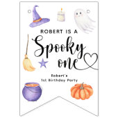 Spooky One Halloween Eerste verjaardagsfeestje Vlaggetjes (Eerste vlag)