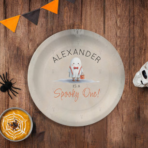Spooky One Halloween First Birthday Boy Papieren Bordje