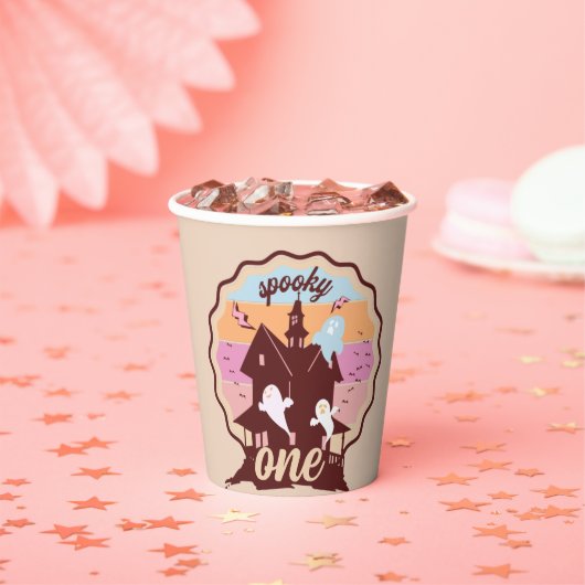 Spooky One Halloween First Birthday Ghost Party Papieren Bekers (Insitu)