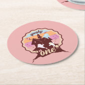 Spooky One Halloween First Birthday Ghost Party Ronde Kartonnen Onderzetter (Gebogen)