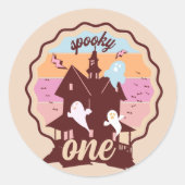 Spooky One Halloween First Birthday Ghost Party Ronde Sticker (Voorkant)