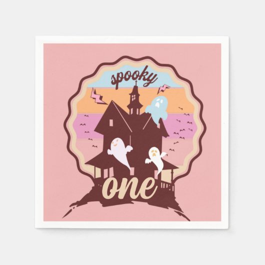 Spooky One Halloween First Birthday Ghost Party Servet (Voorkant)