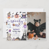 Spooky One Halloween Ghost 1e Verjaardag Foto Kaart (Voorkant)
