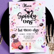 Spooky One Halloween Ghost 1e Verjaardag Uitnodigi