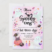 Spooky One Halloween Ghost 1e Verjaardag Uitnodigi Kaart (Voorkant)