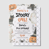 Spooky One Halloween Ghost 1e Verjaardag Vellum Uitnodigingen (Offset (Uitnodiging))