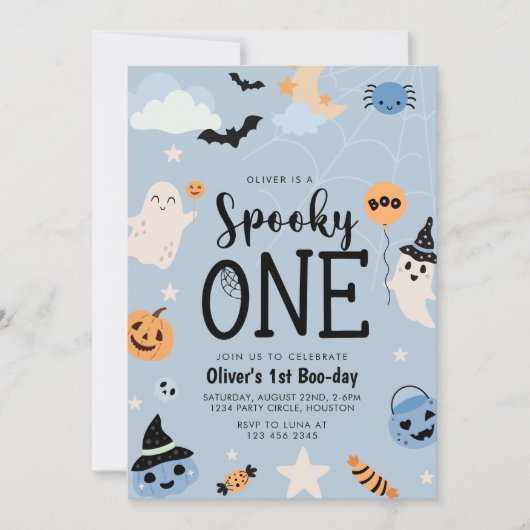 Spooky One Halloween Ghost Boy Verjaardag Kaart (Voorkant)