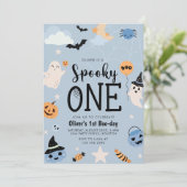 Spooky One Halloween Ghost Boy Verjaardag Kaart (Staand voorkant)