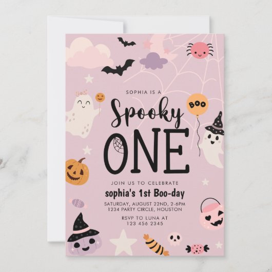 Spooky One Halloween Ghost Girl Verjaardag Kaart (Voorkant)