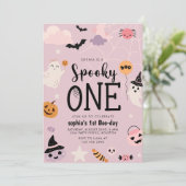 Spooky One Halloween Ghost Girl Verjaardag Kaart (Staand voorkant)