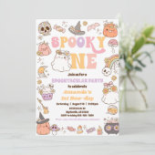 Spooky One Halloween Ghost Invitation Kaart (Staand voorkant)