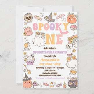 Spooky One Halloween Ghost Invitation Kaart