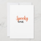 Spooky One Halloween Ghost pumpkin Birthday Party Kaart (Achterkant)