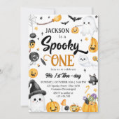 Spooky One Halloween Ghost Verjaardagsfeestje Kaart (Voorkant)