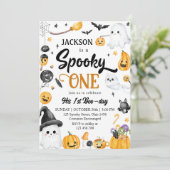 Spooky One Halloween Ghost Verjaardagsfeestje Kaart (Staand voorkant)