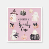 Spooky One Halloween Girl 1st Birthday Party Servet (Voorkant)