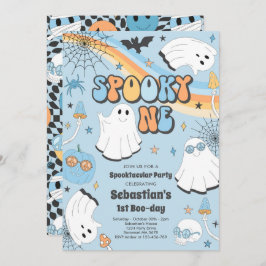 Spooky One Halloween Groovy Ghost 1e verjaardag In Kaart
