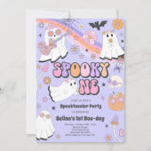 Spooky One Halloween Groovy Ghost 1e verjaardag Kaart (Voorkant)