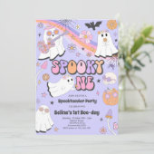 Spooky One Halloween Groovy Ghost 1e verjaardag Kaart (Staand voorkant)