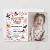 Spooky One Halloween Groovy Ghost 1e verjaardag Kaart (Voorkant)