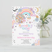 Spooky One Halloween Groovy Ghost 1e verjaardag Kaart (Staand voorkant)