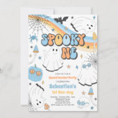 Spooky One Halloween Groovy Ghost 1e verjaardag Kaart (Voorkant)