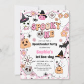 Spooky One Halloween Groovy Ghost 1e verjaardag Kaart (Voorkant)